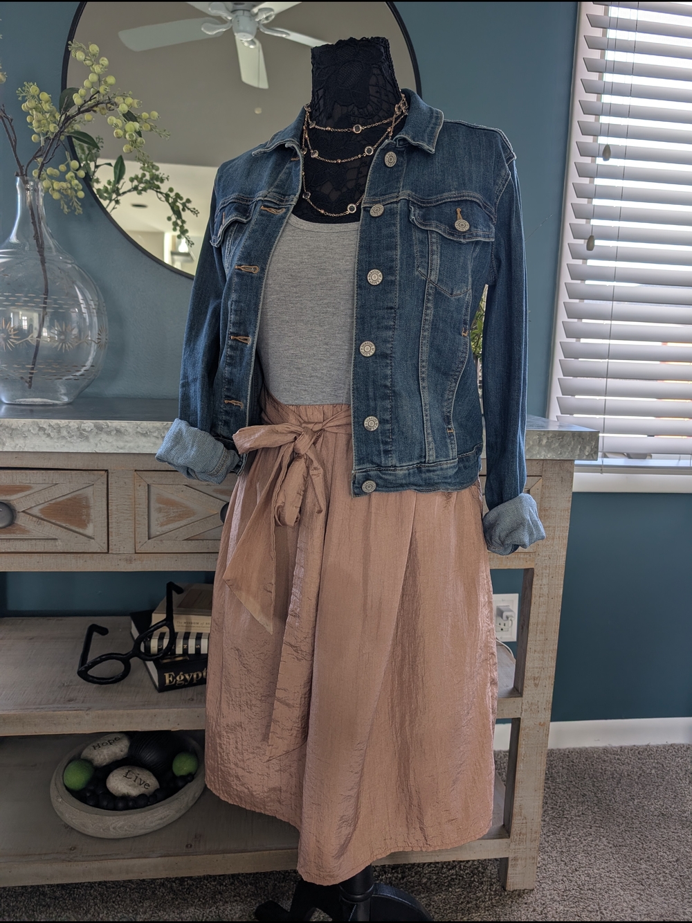 THML Blush Pink Tie-Waist Midi Dress